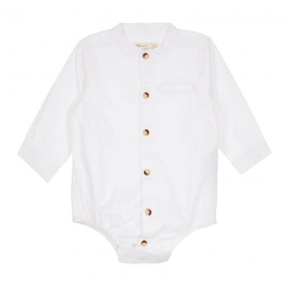 Боди риза с декоративен джоб за бебе, бяло ZY 320335 