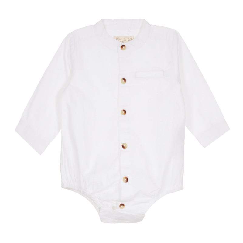 Боди риза с декоративен джоб за бебе, бяло  320335