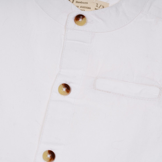 Боди риза с декоративен джоб за бебе, бяло ZY 320336 2