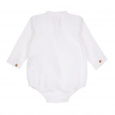 Боди риза с декоративен джоб за бебе, бяло ZY 320338 4