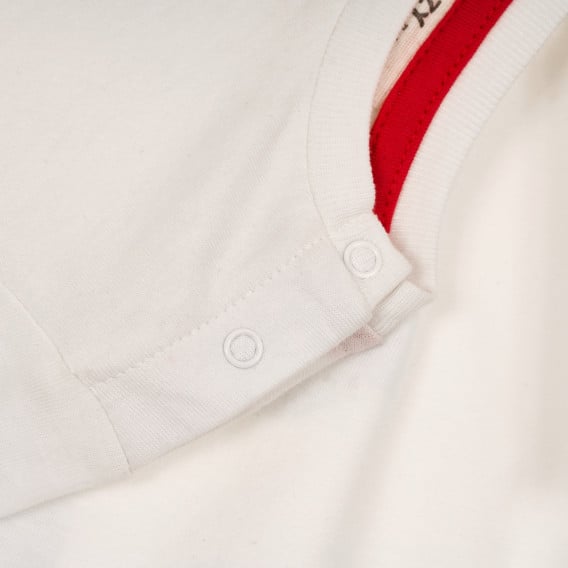 Памучна блуза с щампа за бебе, бяла ZY 320345 3