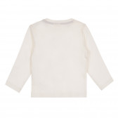 Памучна блуза с щампа за бебе, бяла ZY 320346 4