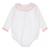 Боди тип риза с оранжеви акценти за бебе, бяло ZY 320359 