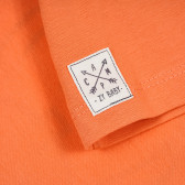 Памучна блуза с дълъг ръкав и щампа, оранжева ZY 320384 3