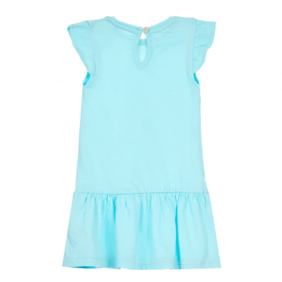 Памучна рокля за бебе, светлосиня ZY 320496 4