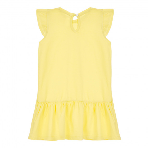 Памучна рокля за бебе, жълта ZY 320500 4