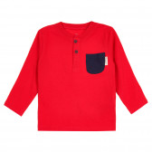 Памучна блуза с дълъг ръкав за бебе червена ZY 320513 