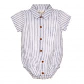Боди риза в сиво и бяло райе за бебе ZY 320525 