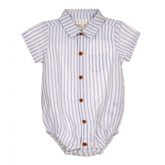 Боди риза в сиво и бяло райе за бебе ZY 320525 