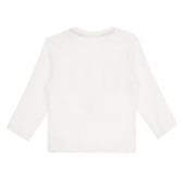 Памучна блуза с графичен принт за бебе, бяла ZY 320540 4
