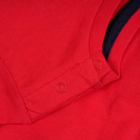 Памучна блуза с щампа, червена ZY 320579 3