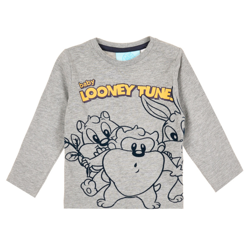 Блуза с щампа на Looney tunes за бебе, сива  320617