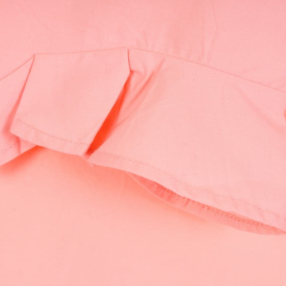 Памучна блуза с къс ръкав и къдрички, розова ZY 320693 2
