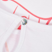 Памучна тениска с брокатена щампа за бебе, бяла ZY 320717 3