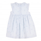Памучна рокля без ръкави с къдрички за бебе, синя ZY 320722 4