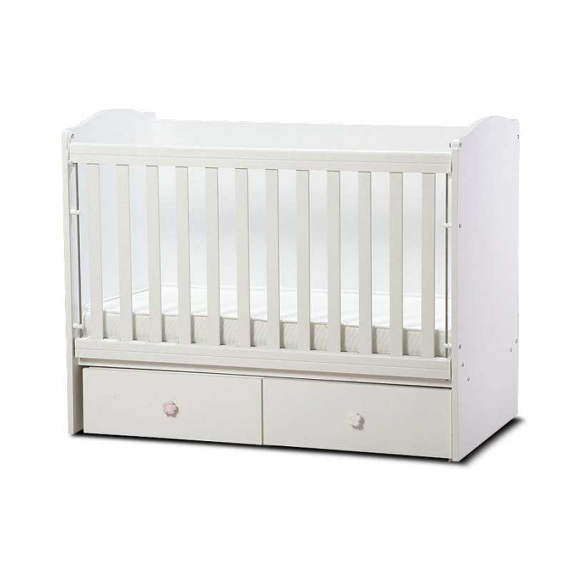 Бебешко креватче, Тони с подвижна решетка, бяло, 60х120 см.  32074