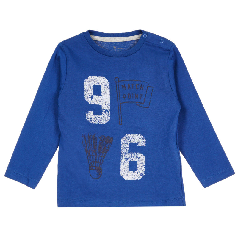 Памучна блуза Match point за бебе, синя  320761