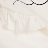 Блуза с къдрички и щампа на Мики Маус, бяла ZY 320791 3