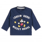 Блуза с щампа на Мики Маус и надпис за бебе, тъмносиня ZY 320793 