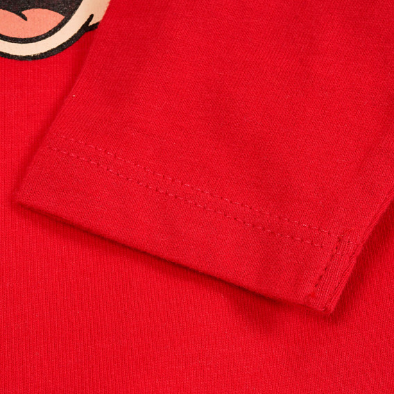 Блуза с щампа на Мики Маус за бебе, червена ZY 320803 3