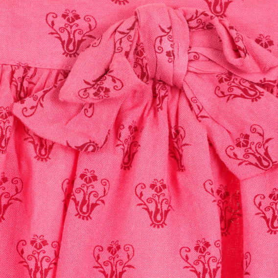 Пола с фигурален принт и панделка за бебе, розова ZY 320837 2