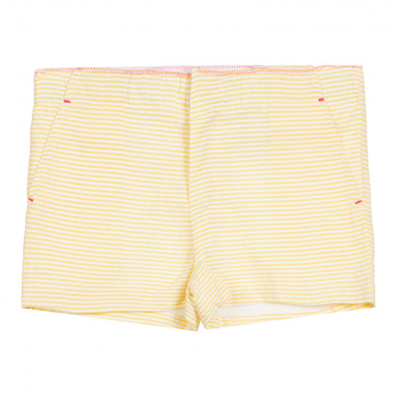 Памучен къс панталон в жълто и бяло райе ZY 320852 