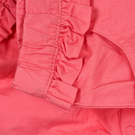 Памучен къс панталон с къдрички за бебе момиче, розов ZY 320937 2