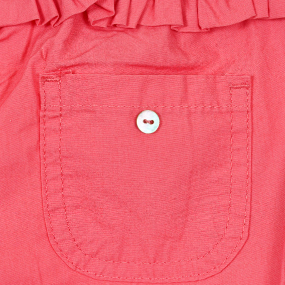 Памучен къс панталон с къдрички за бебе момиче, розов ZY 320938 3