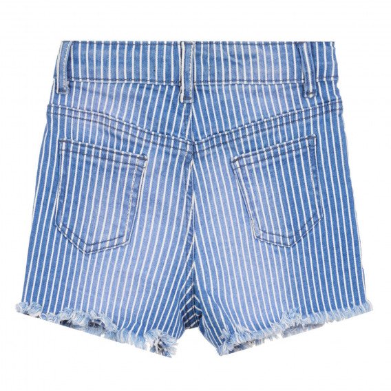 Къси дънкови панталони в бяло и синьо райе ZY 320984 4