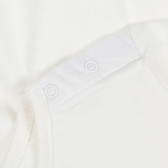 Памучна блуза с щампа за бебе, бяла ZY 320995 3