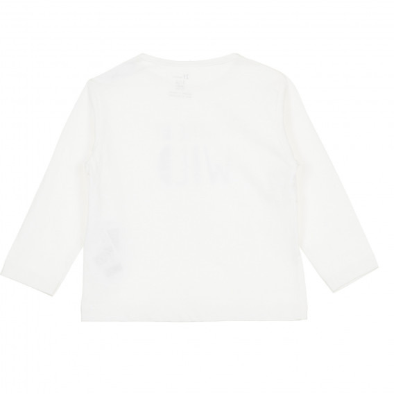 Памучна блуза с щампа за бебе, бяла ZY 320996 4