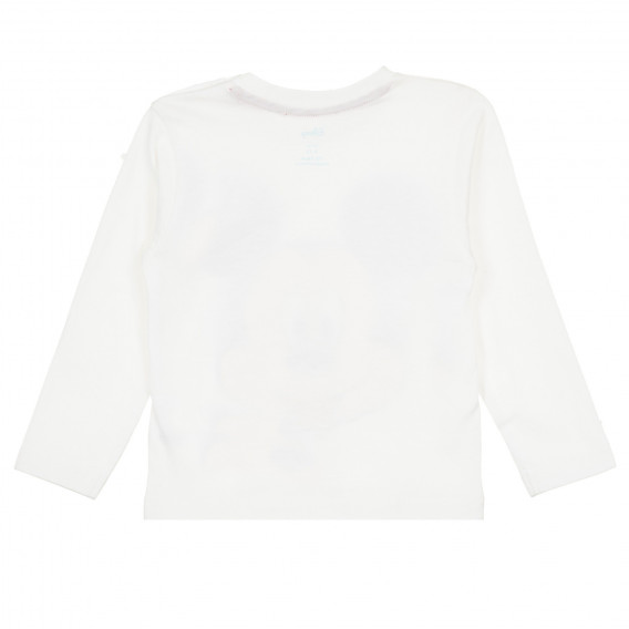 Памучна блуза с щампа на Мики Маус за бебе, бяла ZY 321049 4