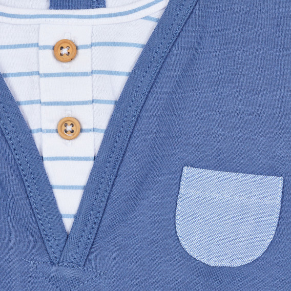 Тениска с джобче за бебе, синя ZY 321105 2