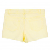 Къс дънков панталон с апликация, жълт ZY 321159 4