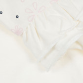 Блуза с флорална щампа и къдрички за бебе, бяла ZY 321161 2