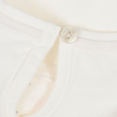 Блуза с флорална щампа и къдрички за бебе, бяла ZY 321162 3
