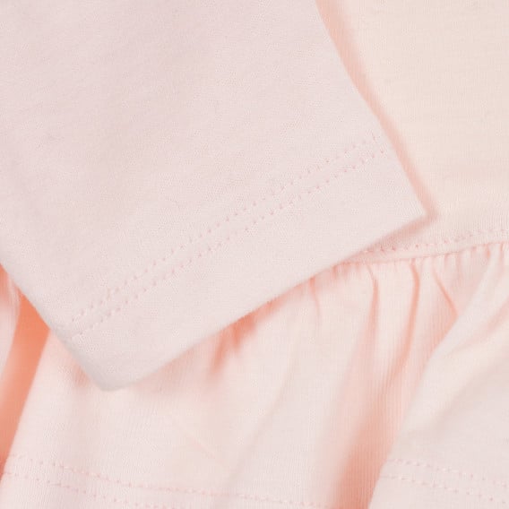 Памучна блуза с надпис Little за бебе, розова ZY 321166 3