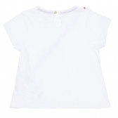 Тениска с цветна бродерия за бебе, бяла ZY 321171 4