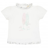 Тениска с щампа за бебе, бяла ZY 321172 