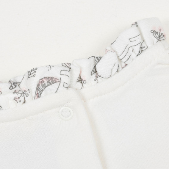 Тениска с щампа за бебе, бяла ZY 321174 3