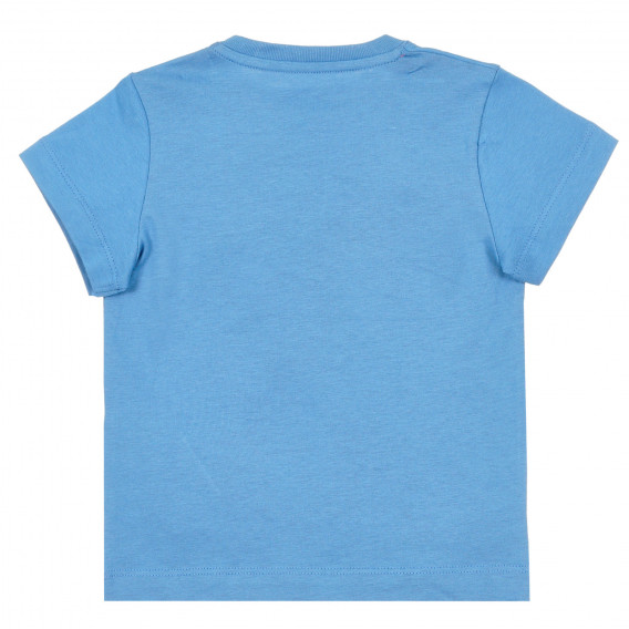 Памучна тениска с щампа на Мики Маус, синя ZY 321195 4