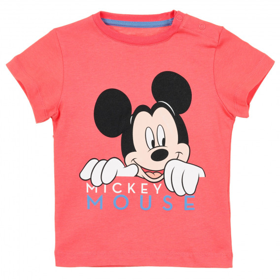 Памучна тениска Mickey Mouse за бебе, розова ZY 321196 