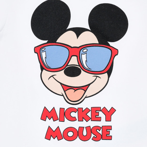 Тениска с щампа на Мики Маус за бебе, бяла ZY 321201 2