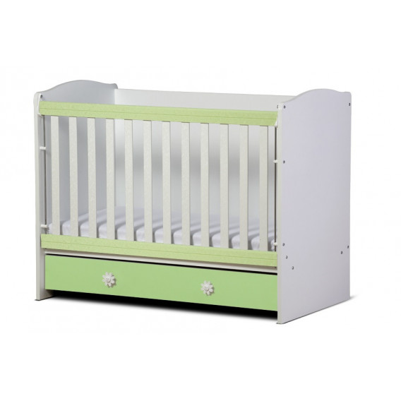 Бебешко креватче, Калина с подвижна решетка, зелено Dizain Baby 32121 