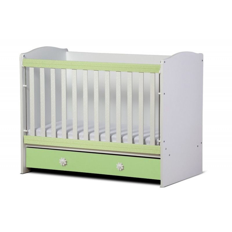 Бебешко креватче, Калина с подвижна решетка, зелено  32121