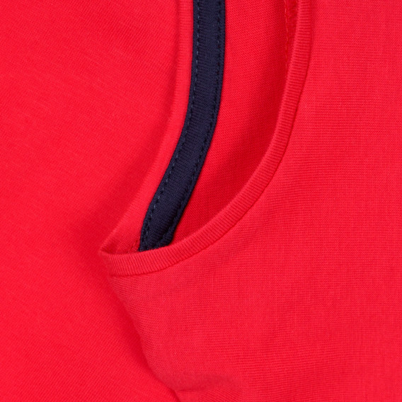Тениска с апликации, червена ZY 321253 3