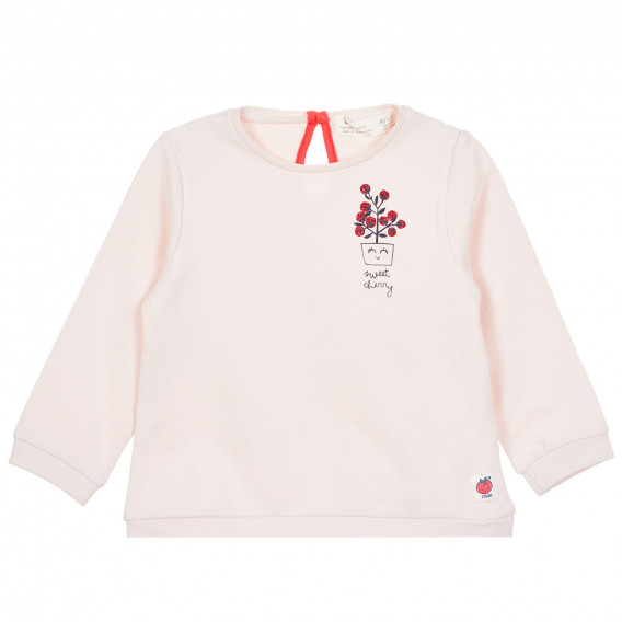 Блуза с дълъг ръкав sweet cherry за бебе, розова ZY 321276 