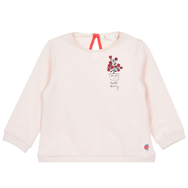 Блуза с дълъг ръкав sweet cherry за бебе, розова  321276