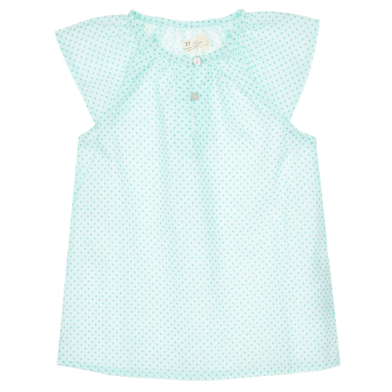 Памучна блуза с фигурален принт за бебе, мента  321308