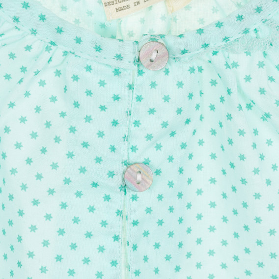 Памучна блуза с фигурален принт за бебе, мента ZY 321309 2